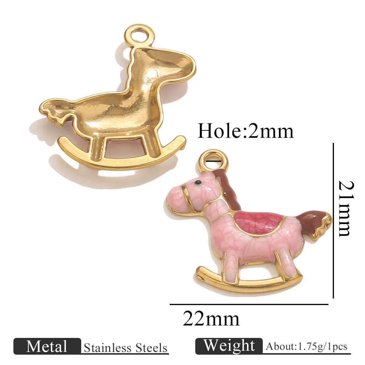 Wholesale Stainless Steel And Wooden Pony Moon Person Shaped Oil Dripping Jewelry Accessories Pendant For Bracelet And Necklace - Image 6