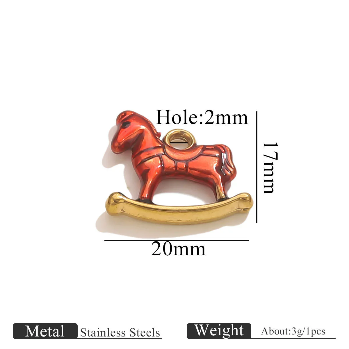 Wholesale Stainless Steel And Wooden Pony Moon Person Shaped Oil Dripping Jewelry Accessories Pendant For Bracelet And Necklace - Image 8