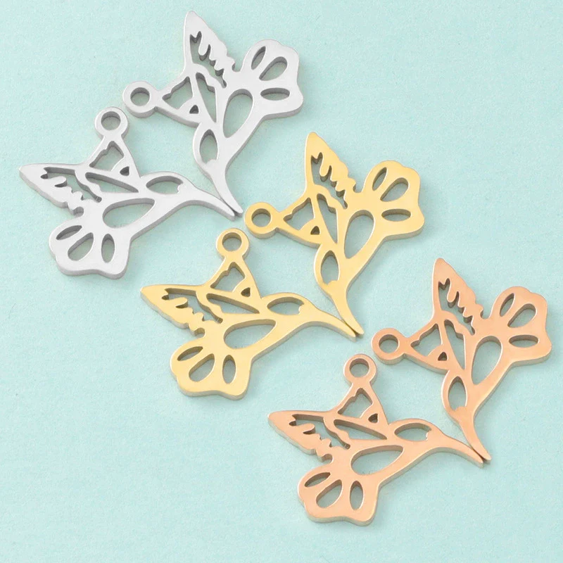 Wholesale Stainless Steel Animal Bird Hollow Doublesided Pendant Jewelry Accessories Finely Polished - Image 2