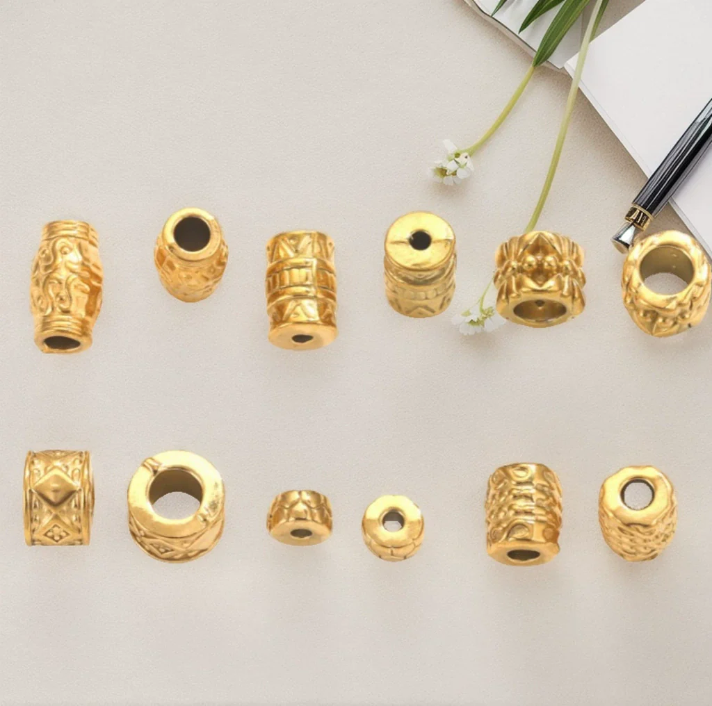 Wholesale Stainless Steel Bead Accessories With Hirback Pattern And Electroplating Process Light Luxury Style Drum Beads - Image 3