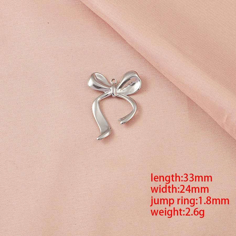 Wholesale Stainless Steel Bow Handmade Diy Pendant Necklace Jewelry Accessories With Electroplating - Image 4