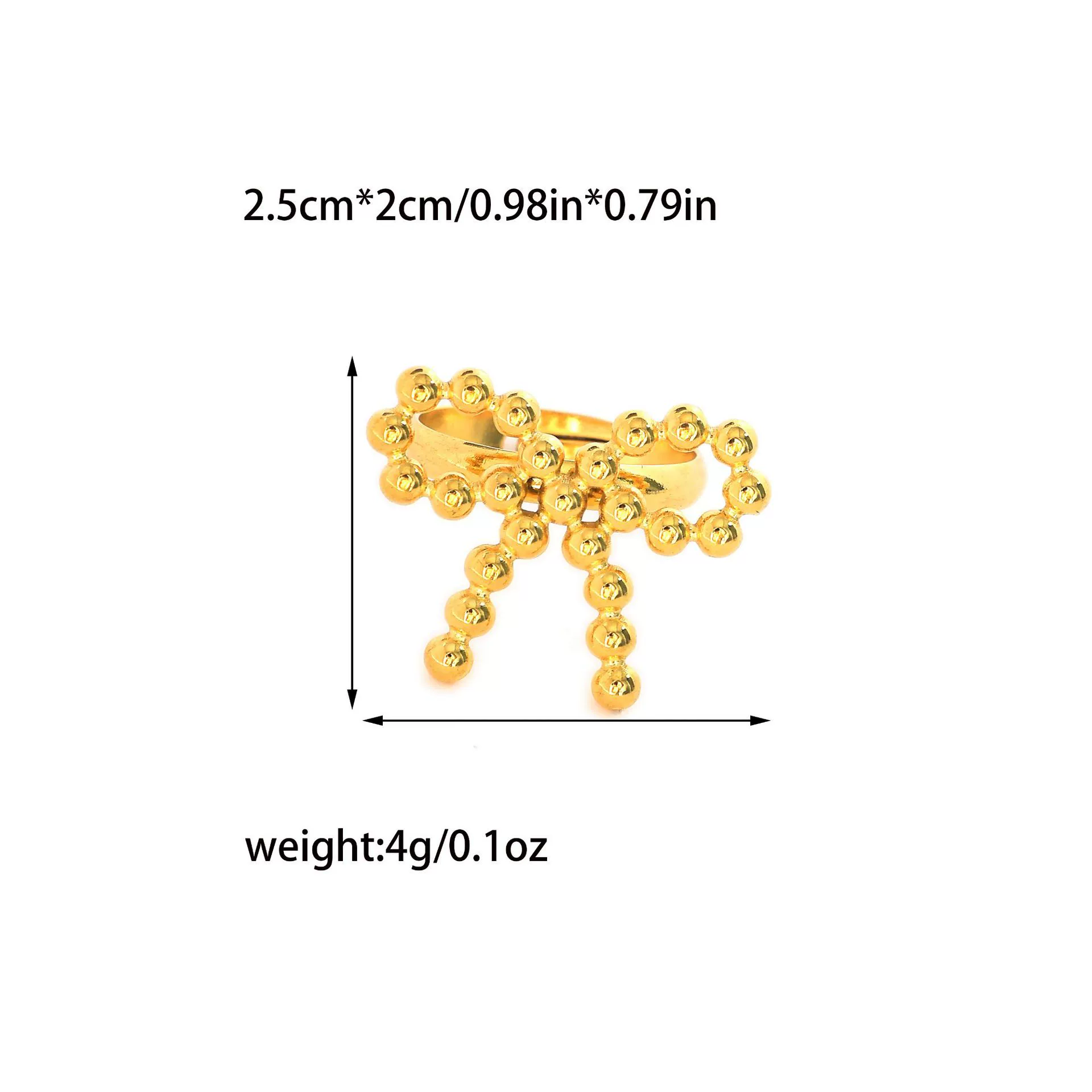 Wholesale Stainless Steel Bow Ring Electroplated Fashion Jewelry For Women - Image 6