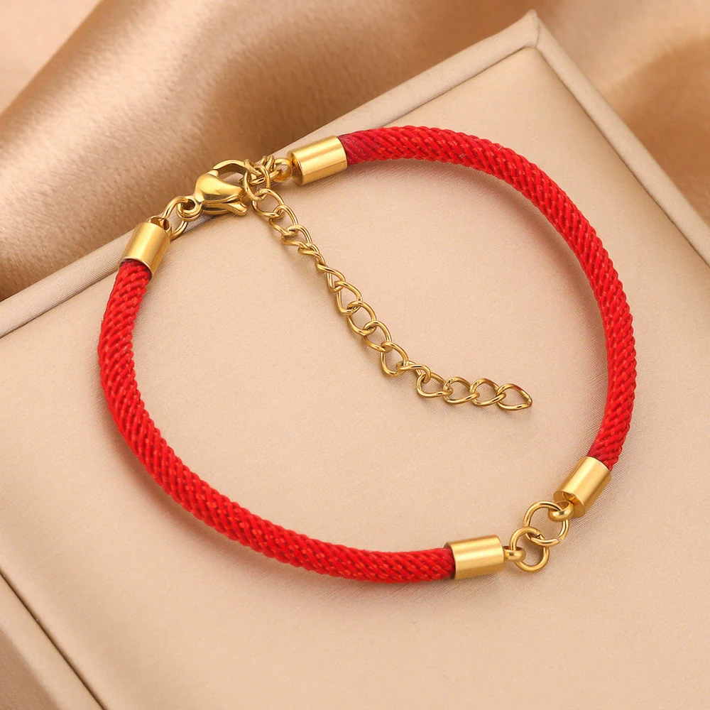 Wholesale Stainless Steel Braided Rope Connector Bracelet Jewelry Making Supplies With Electroplating Treatment