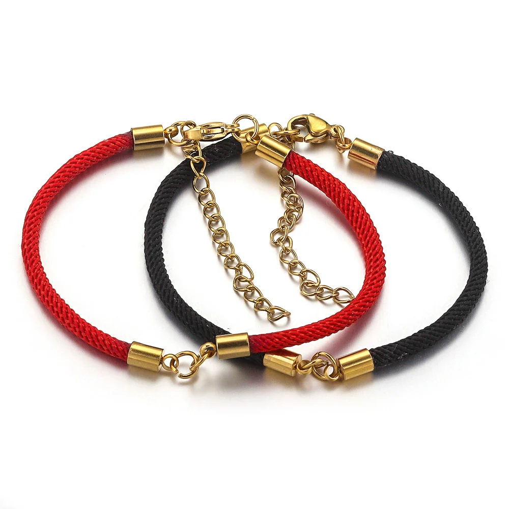 Wholesale Stainless Steel Braided Rope Connector Bracelet Jewelry Making Supplies With Electroplating Treatment - Image 5
