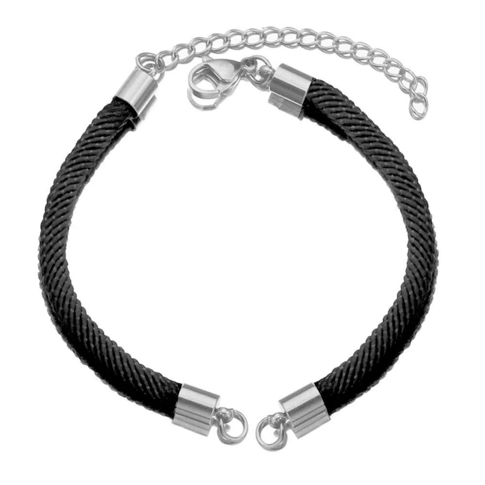 Wholesale Stainless Steel Braided Rope Connector Bracelet Jewelry Making Supplies With Electroplating Treatment - Image 8