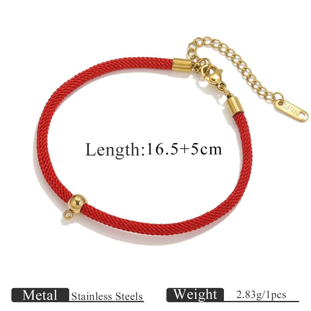 Wholesale Stainless Steel Bucket Lobster Buckle Thread Rope Bracelet With Tail Chain Electroplating Handmade Unisex Minimalist - Image 8
