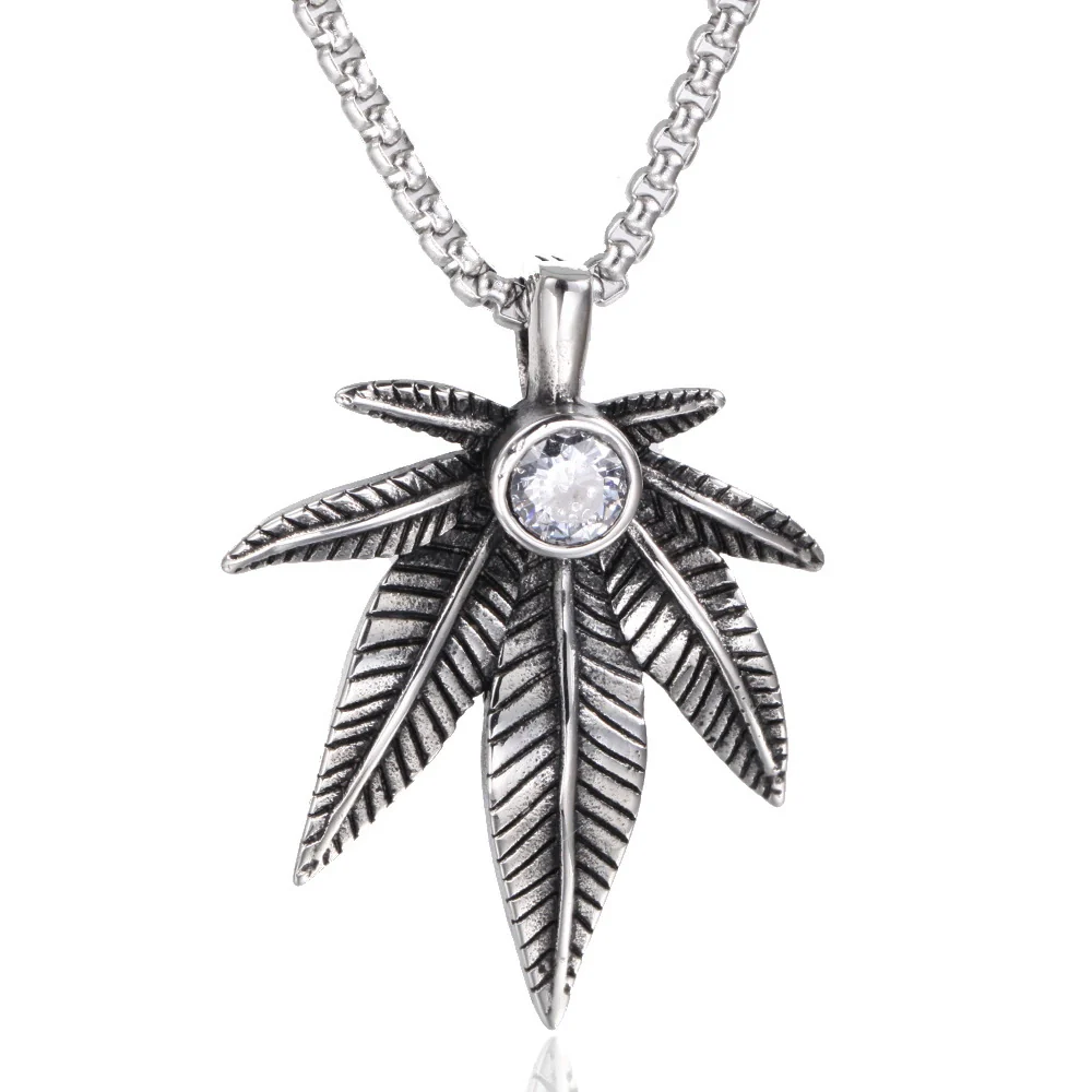 Wholesale Stainless Steel Casting Maple Leaf Pendant Necklace Jewelry - Image 7
