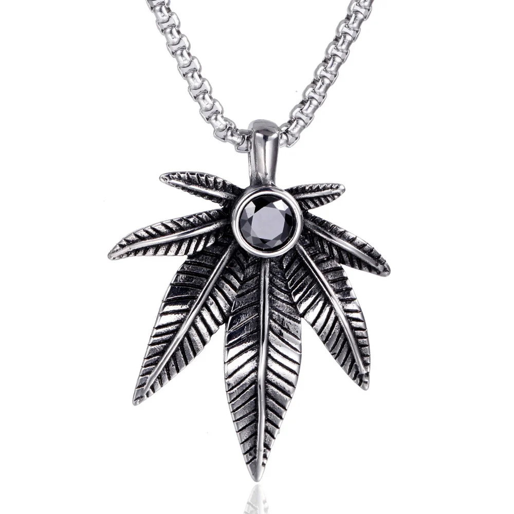 Wholesale Stainless Steel Casting Maple Leaf Pendant Necklace Jewelry - Image 9