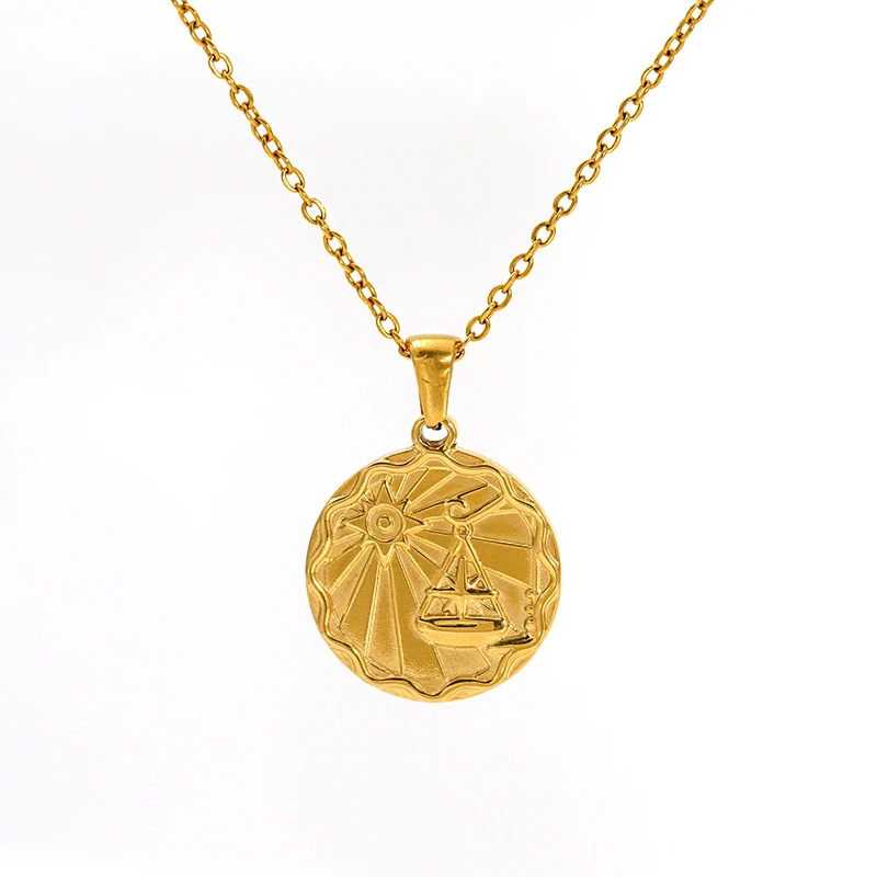 Wholesale 316L Stainless Steel Constellation Pendant Necklace With Electroplating And Cross Chain - Image 12