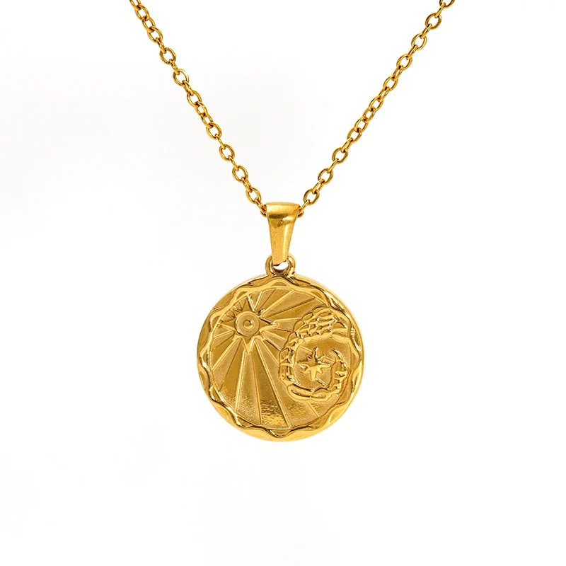 Wholesale 316L Stainless Steel Constellation Pendant Necklace With Electroplating And Cross Chain - Image 13