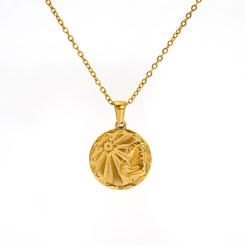 Wholesale 316L Stainless Steel Constellation Pendant Necklace With Electroplating And Cross Chain - Image 15