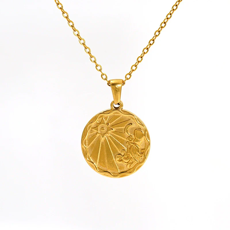 Wholesale 316L Stainless Steel Constellation Pendant Necklace With Electroplating And Cross Chain - Image 16