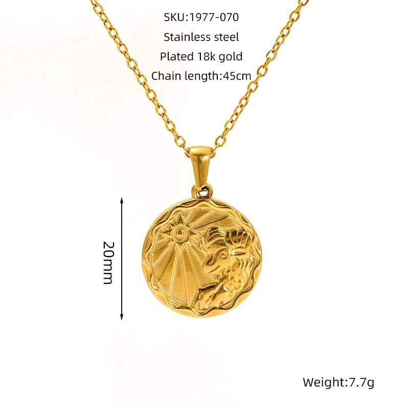 Wholesale 316L Stainless Steel Constellation Pendant Necklace With Electroplating And Cross Chain - Image 6