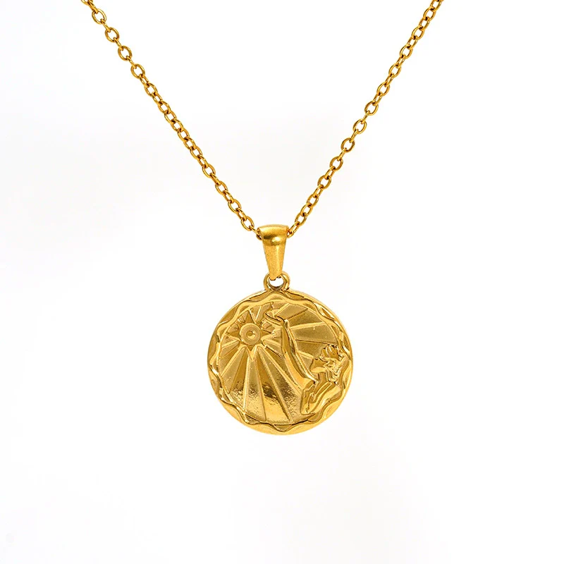 Wholesale 316L Stainless Steel Constellation Pendant Necklace With Electroplating And Cross Chain - Image 7