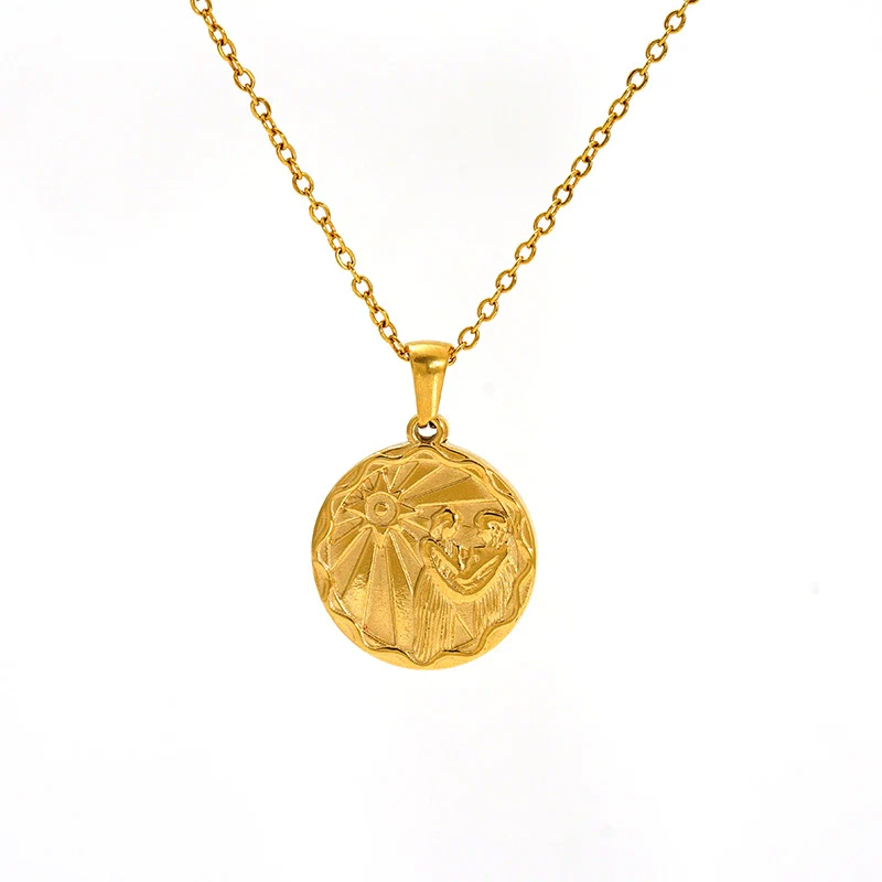 Wholesale 316L Stainless Steel Constellation Pendant Necklace With Electroplating And Cross Chain - Image 8