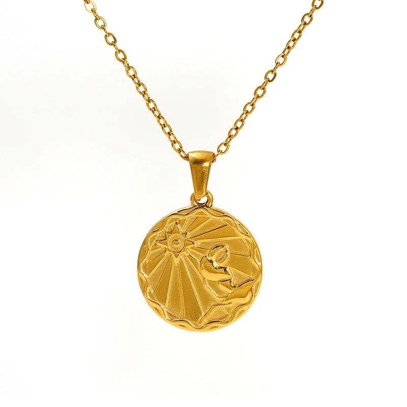 Wholesale 316L Stainless Steel Constellation Pendant Necklace With Electroplating And Cross Chain - Image 9