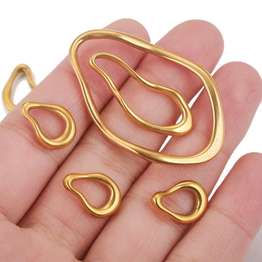 Wholesale Stainless Steel Creative Oval Geometric Twisted Hydraulic Earrings Jewelry Accessories