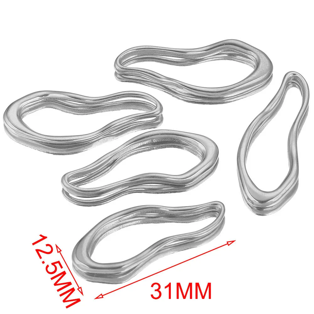 Wholesale Stainless Steel Creative Oval Geometric Twisted Hydraulic Earrings Jewelry Accessories - Image 10