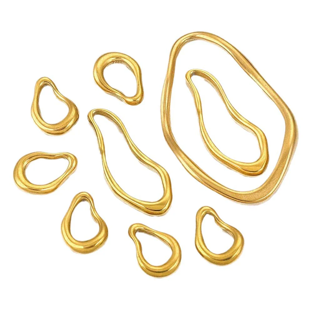 Wholesale Stainless Steel Creative Oval Geometric Twisted Hydraulic Earrings Jewelry Accessories - Image 5