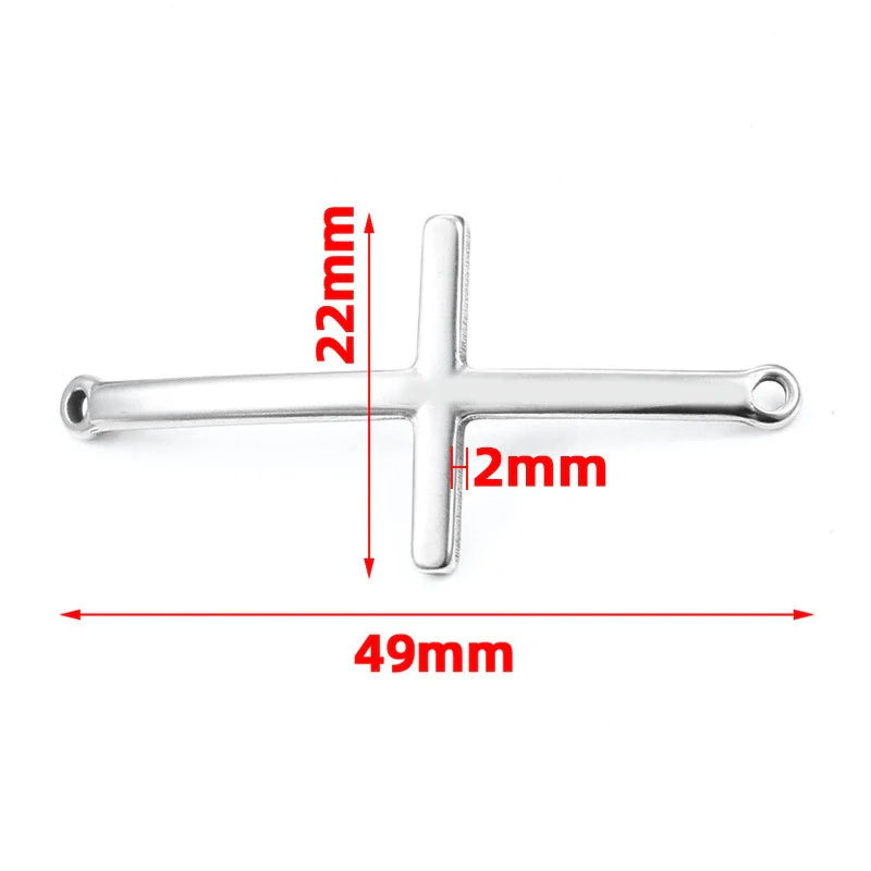 Wholesale Stainless Steel Cross Double Hole Connector Diy Bracelet Necklace Accessories With Electrolysis Process And Original Design - Image 4