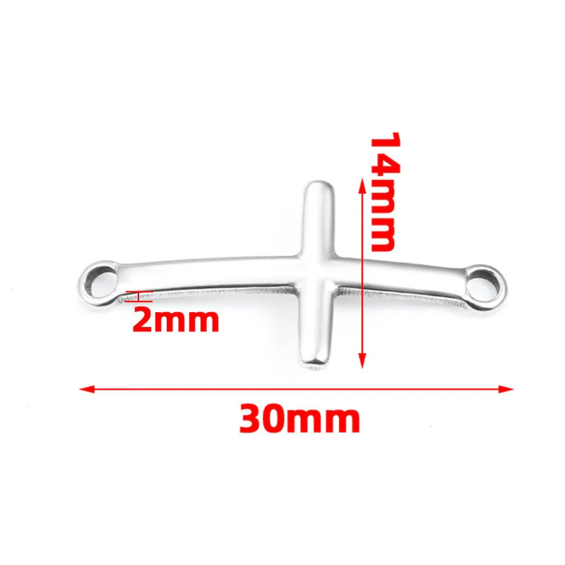 Wholesale Stainless Steel Cross Double Hole Connector Diy Bracelet Necklace Accessories With Electrolysis Process And Original Design - Image 5