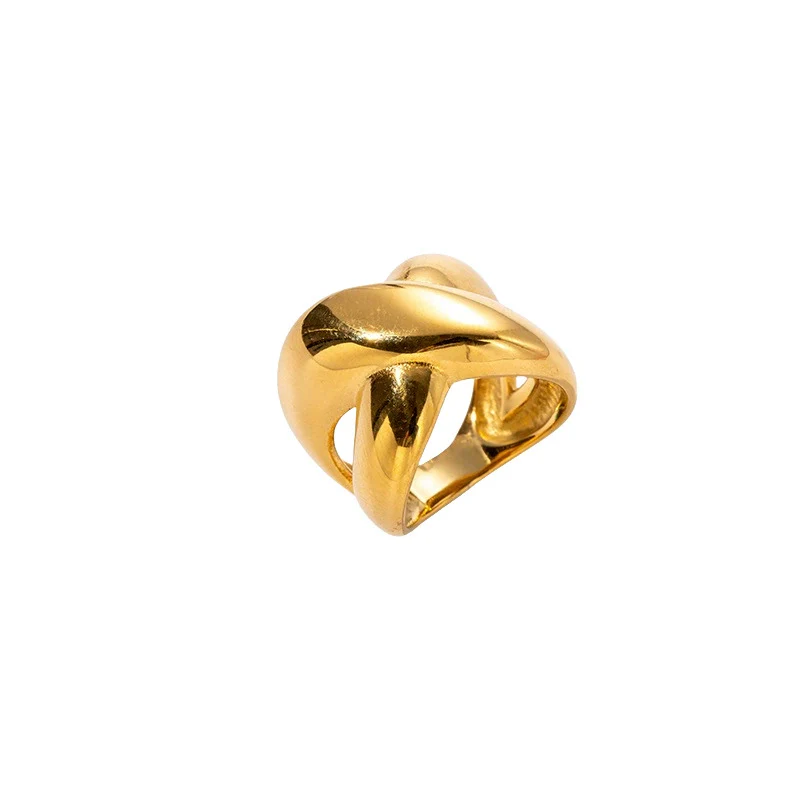 Wholesale Stainless Steel Cross Hollow Geometric Fashion Electroplated Ring For Men And Women - Image 5