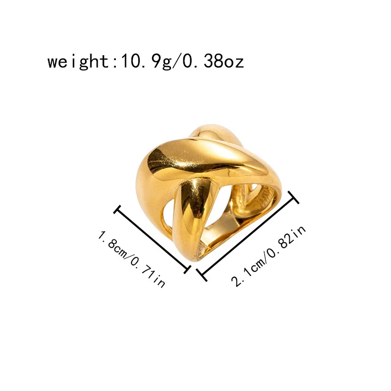 Wholesale Stainless Steel Cross Hollow Geometric Fashion Electroplated Ring For Men And Women - Image 6