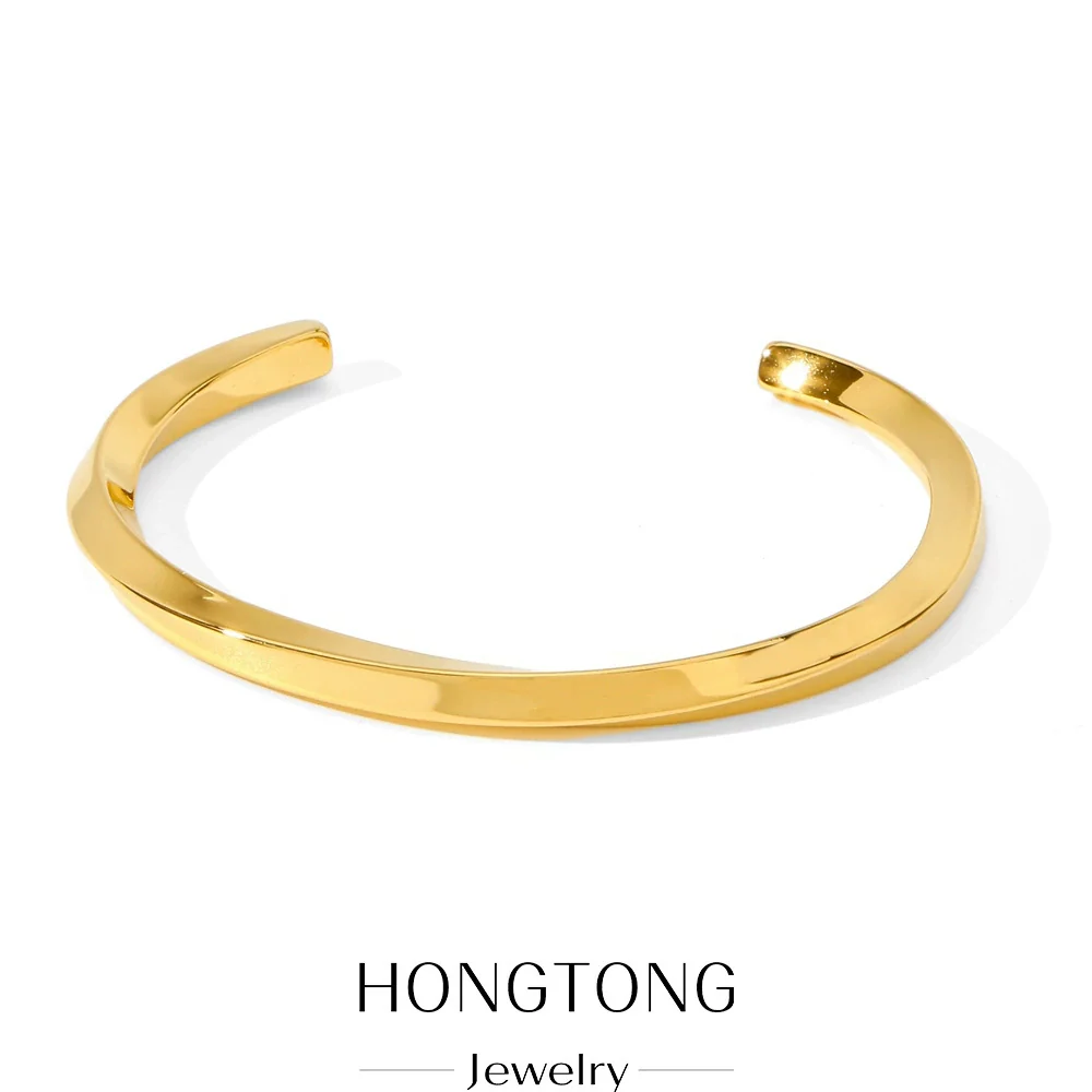 Wholesale Stainless Steel Cshaped Spiral Twist Joker Geometric Electroplated Fashion Commuter Summer Bracelet