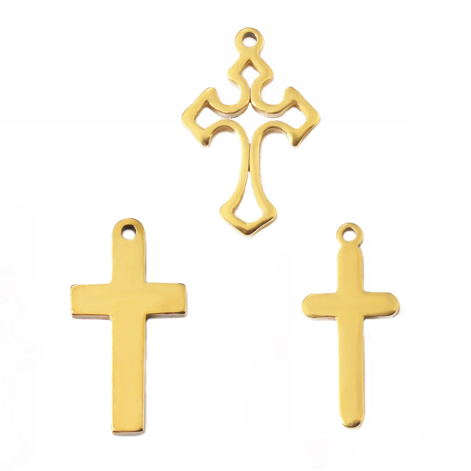Wholesale Stainless Steel Cut Hollow Cross Jewelry Accessories For Diy Earrings And Bracelet Material