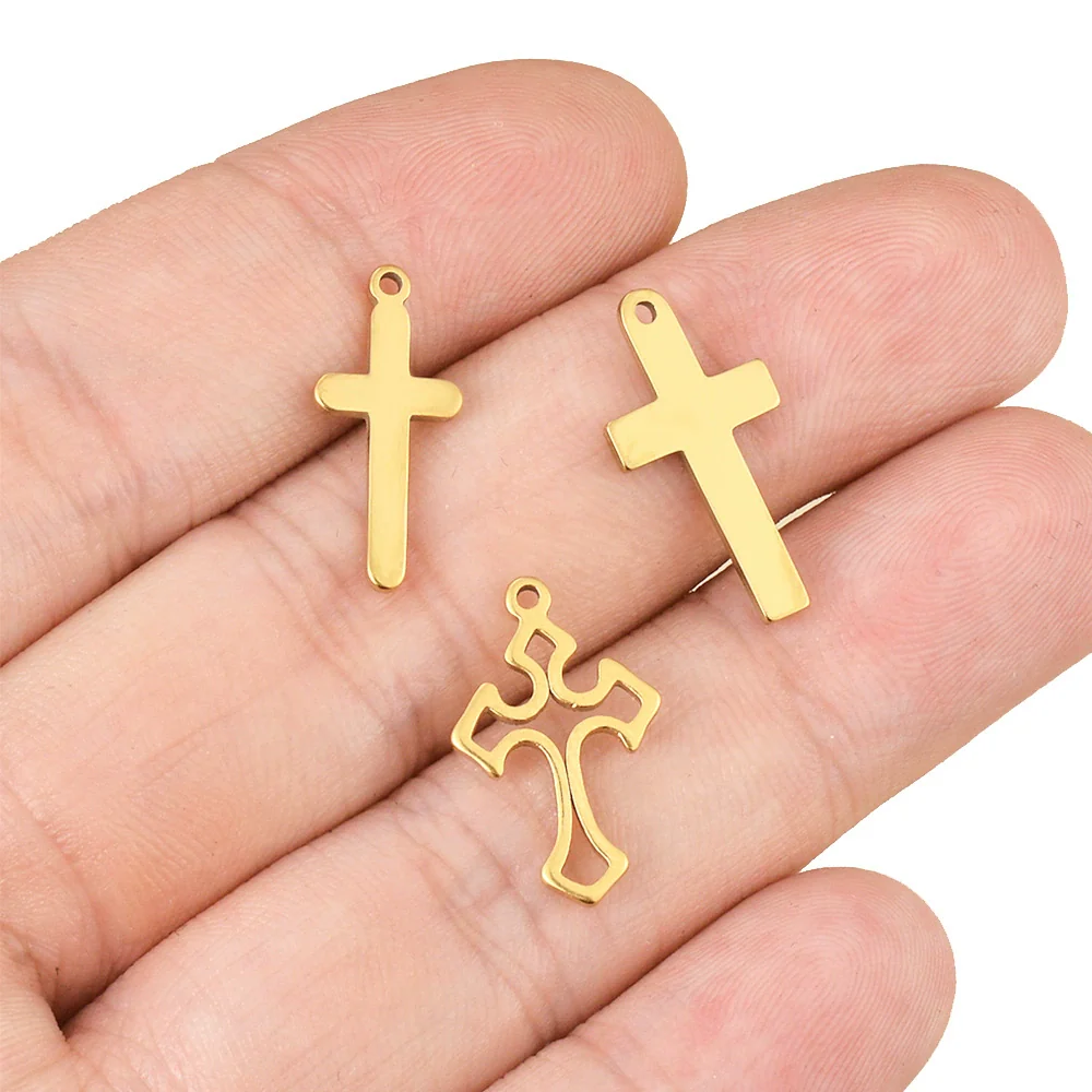 Wholesale Stainless Steel Cut Hollow Cross Jewelry Accessories For Diy Earrings And Bracelet Material - Image 2