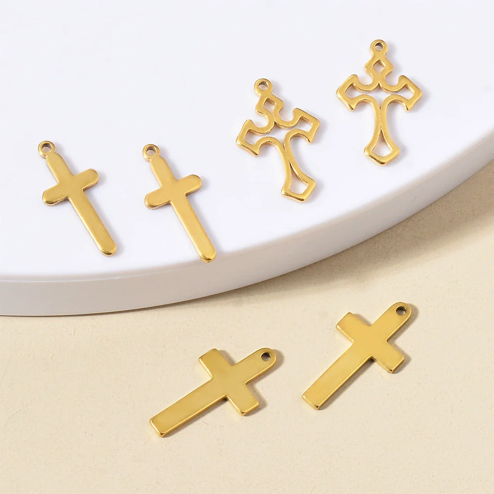 Wholesale Stainless Steel Cut Hollow Cross Jewelry Accessories For Diy Earrings And Bracelet Material - Image 3