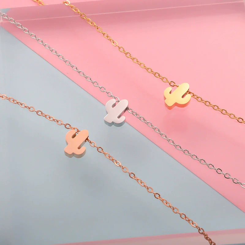 Wholesale Stainless Steel Desert Cactus Pendant Necklace With Mirror Polishing - Image 3