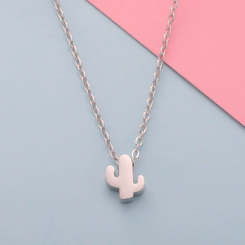 Wholesale Stainless Steel Desert Cactus Pendant Necklace With Mirror Polishing - Image 4