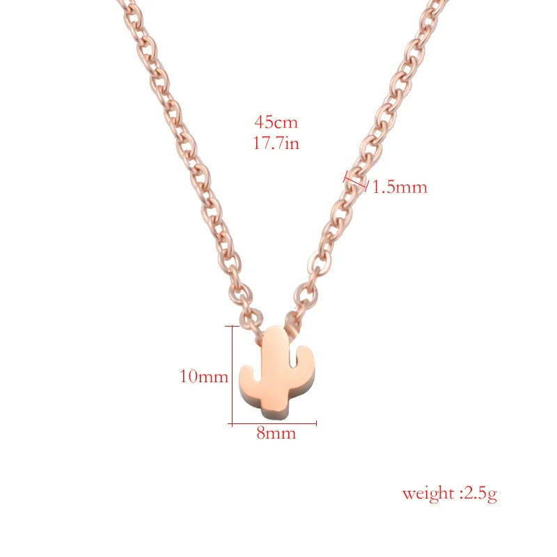 Wholesale Stainless Steel Desert Cactus Pendant Necklace With Mirror Polishing - Image 5