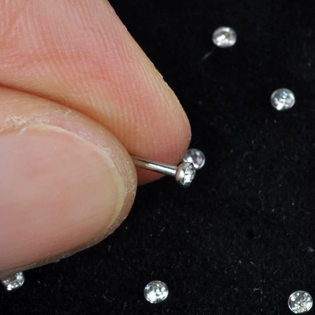 Wholesale Stainless Steel Diamond Round Nose Ring Body Piercing Jewelry Unisex - Image 2