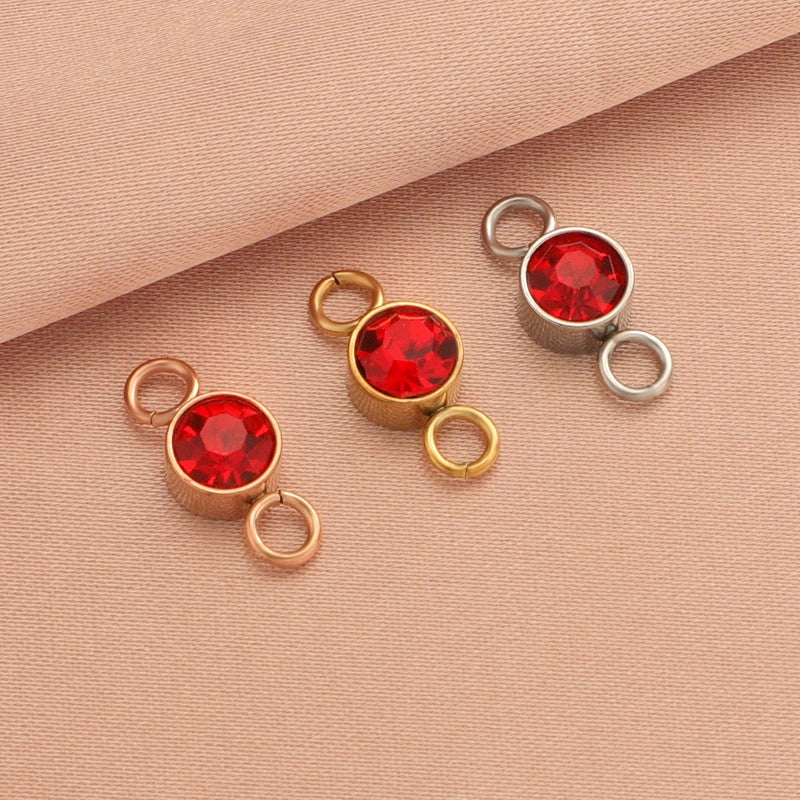 Wholesale Stainless Steel Double Ring Pendant Diy Jewelry Accessories With Smooth Pattern And Electroplating Treatment For December Birthday Stone - Image 12