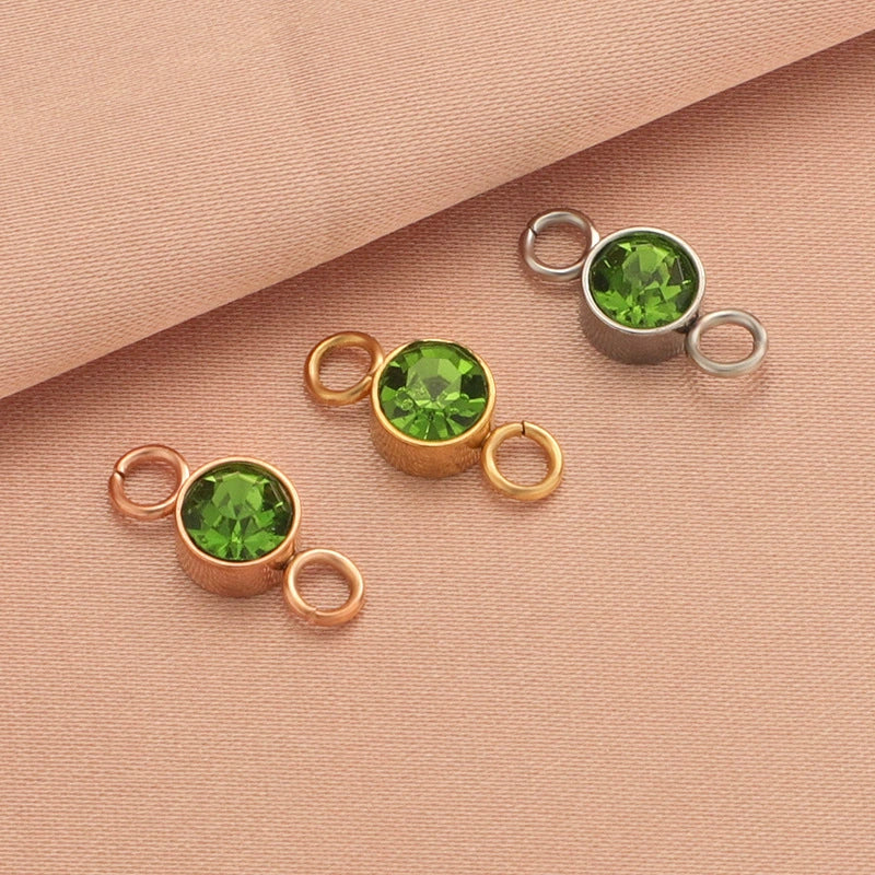 Wholesale Stainless Steel Double Ring Pendant Diy Jewelry Accessories With Smooth Pattern And Electroplating Treatment For December Birthday Stone - Image 13