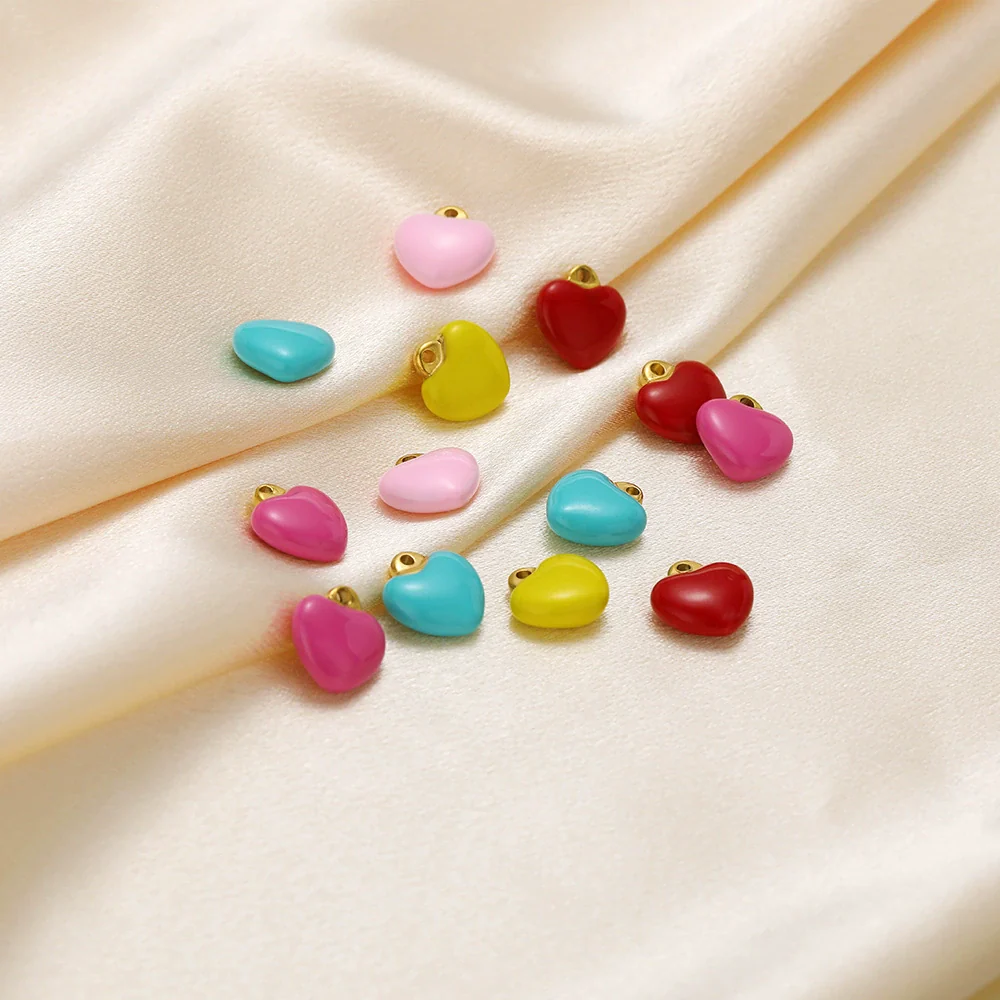 Wholesale Stainless Steel Dripping Oil Love Peach Heart Pendant Jewelry Accessories