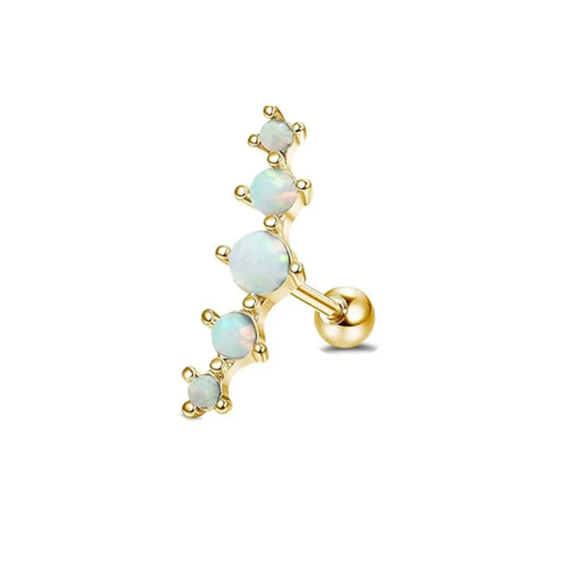 Wholesale Stainless Steel Ear Bone Nail Jewelry With Star Shape And 14K Real Gold Plating In Plants And Flowers Style - Image 10