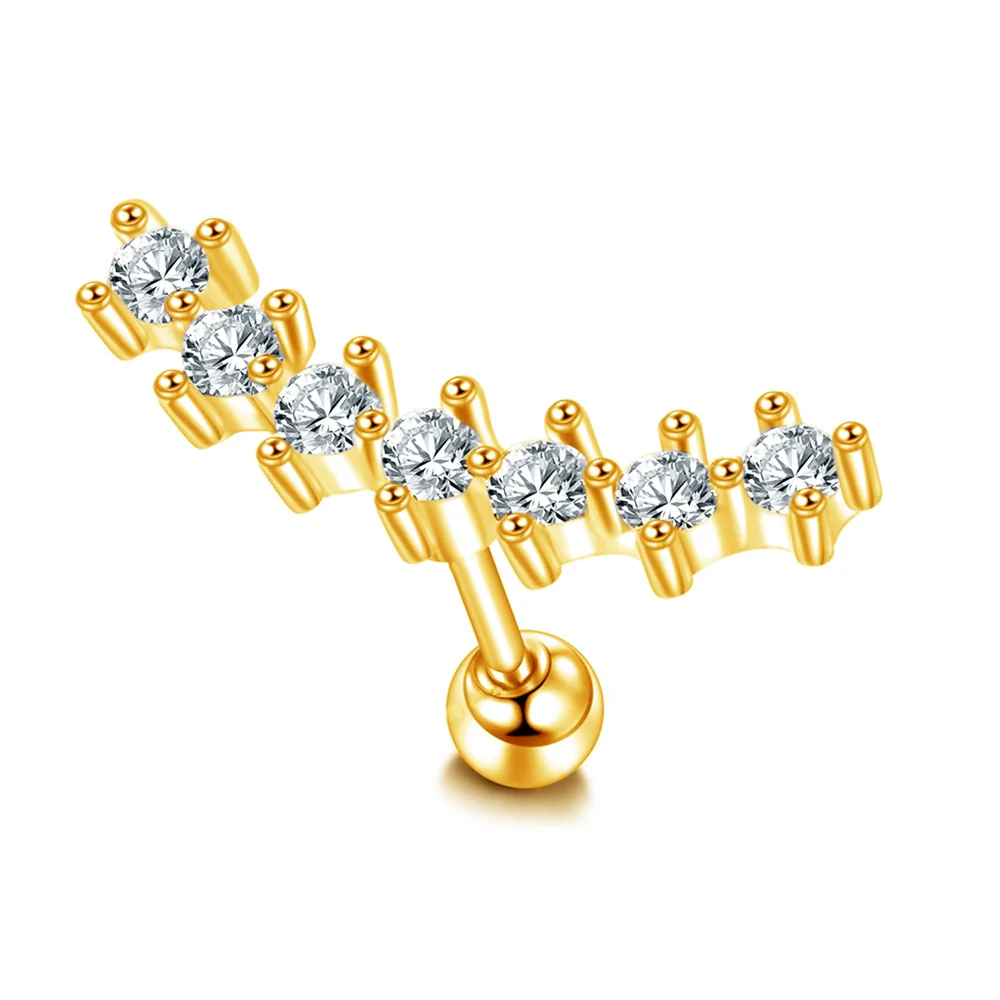 Wholesale Stainless Steel Ear Nails With Fivepointed Star Peach Heart And Cross Shapes Microinlaid Zircon Electroplated For Women - Image 15