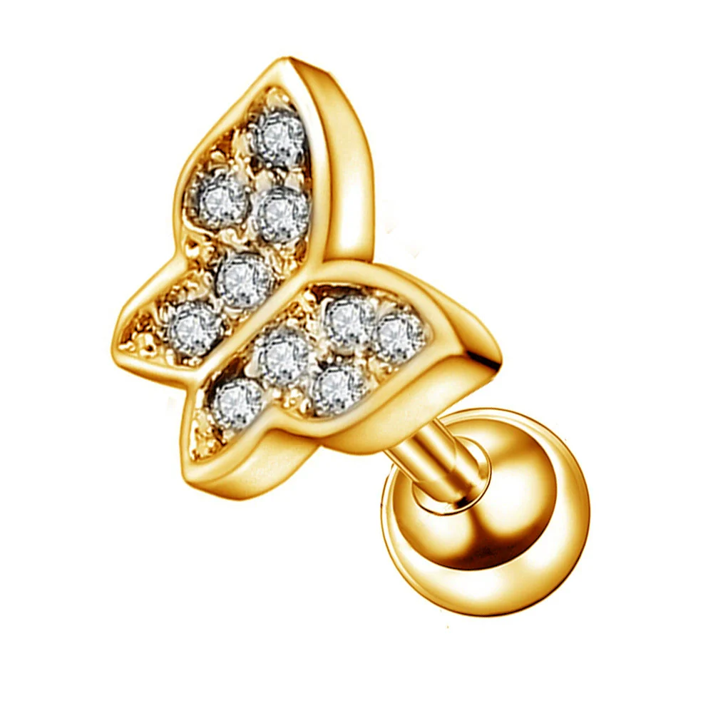Wholesale Stainless Steel Ear Nails With Fivepointed Star Peach Heart And Cross Shapes Microinlaid Zircon Electroplated For Women - Image 21