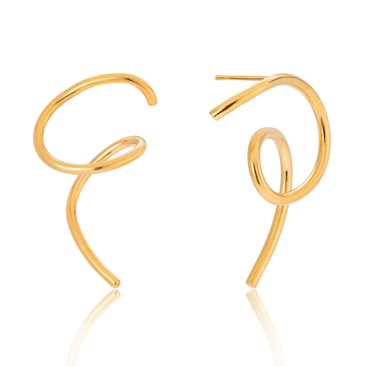 Wholesale Stainless Steel Electroplated 18K Gold Geometric Butterfly Earrings For Women - Image 4