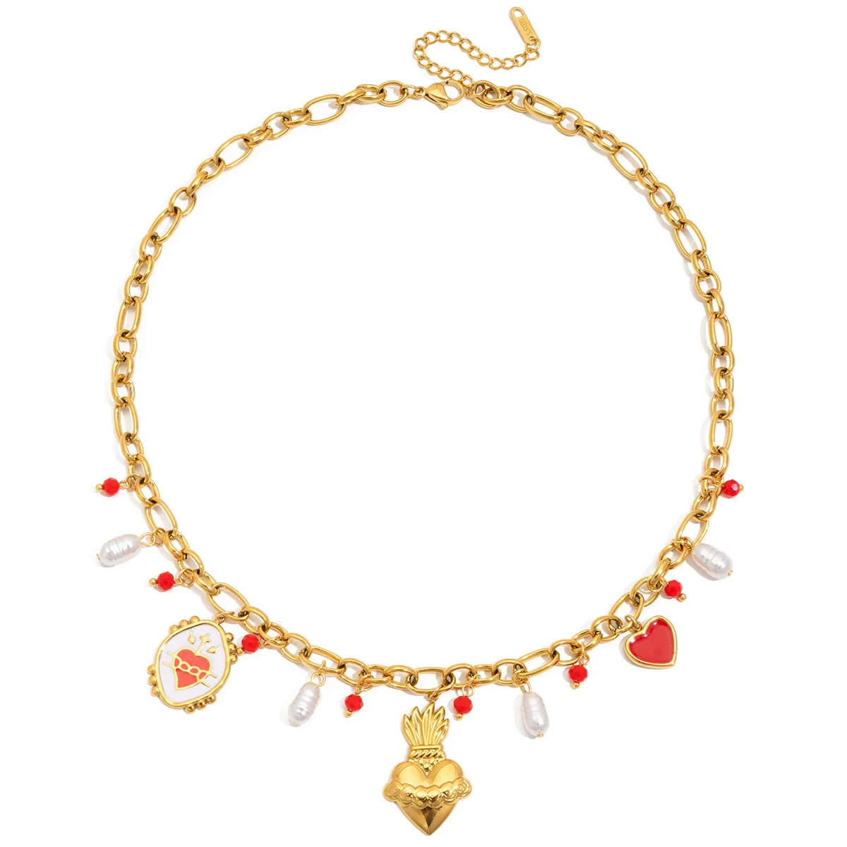 Wholesale Stainless Steel Electroplated 18K Gold Love Pattern Pendant Necklace For Women - Image 5