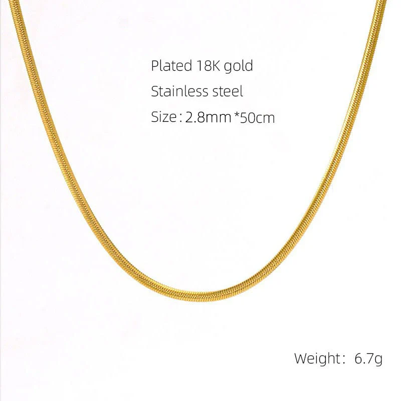 Wholesale 316L Stainless Steel Electroplated Bead Push Dense Chain Necklace - Image 8