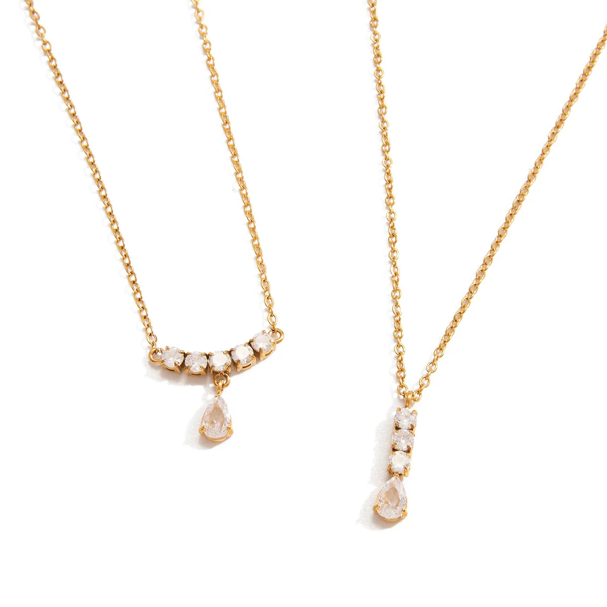 Wholesale Stainless Steel Electroplated Drop Shape Necklace For Women - Image 5