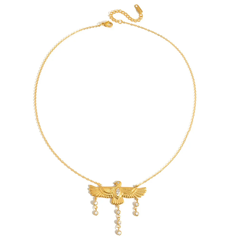 Wholesale Stainless Steel Electroplated Eagle Shape Pendant Necklace For Women - Image 5