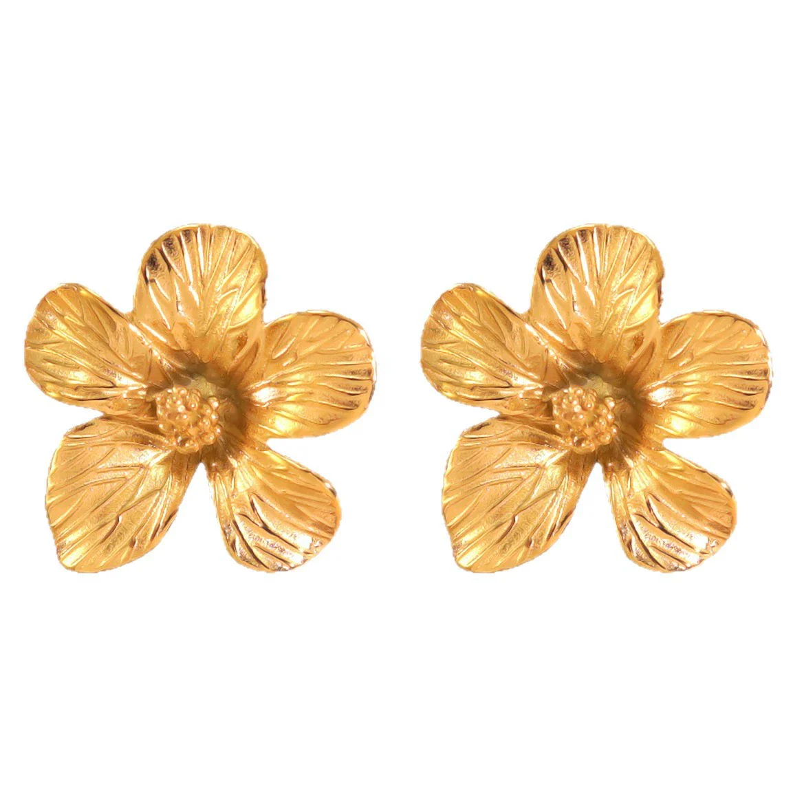 Wholesale Stainless Steel Electroplated Flower Earrings For Women - Image 5