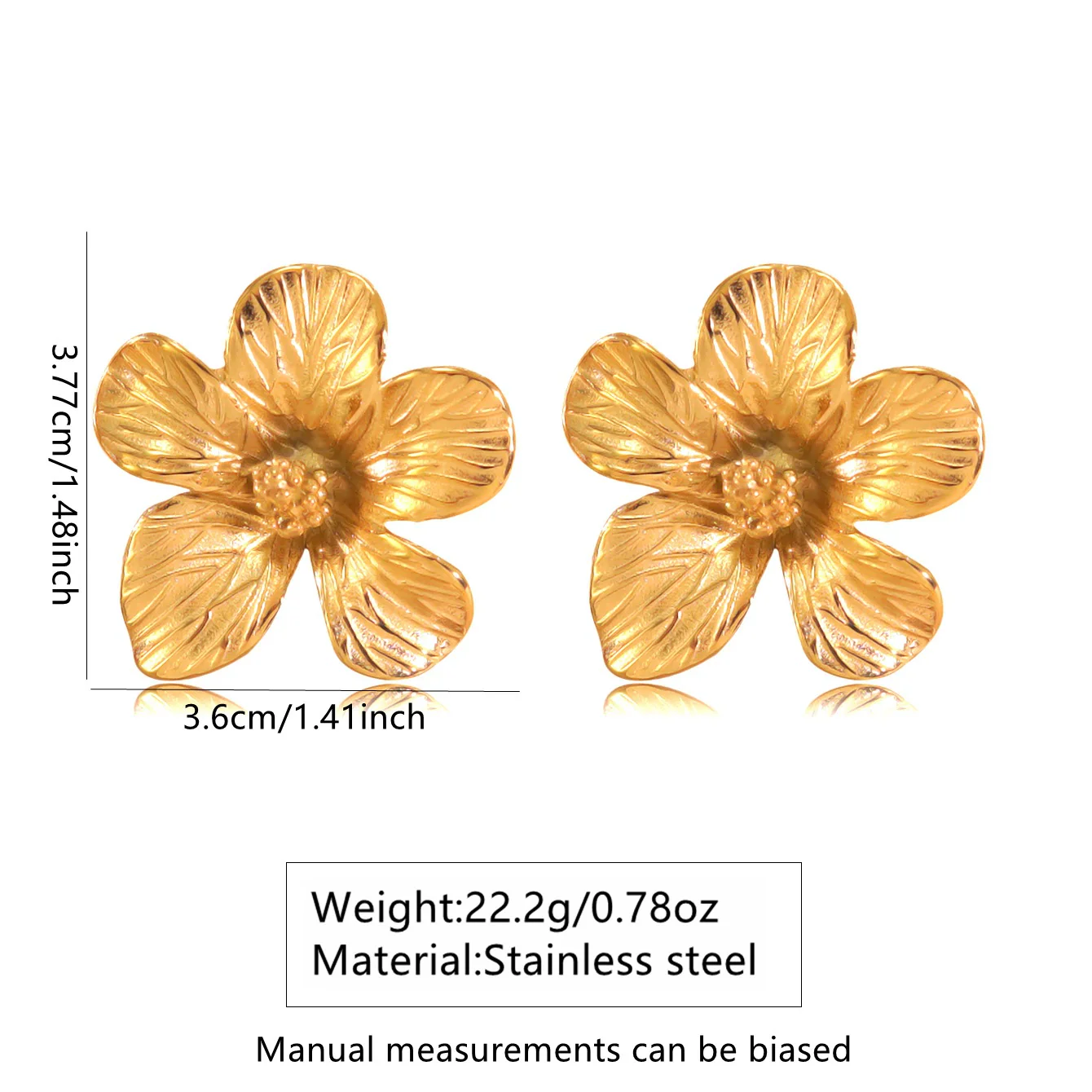 Wholesale Stainless Steel Electroplated Flower Earrings For Women - Image 6