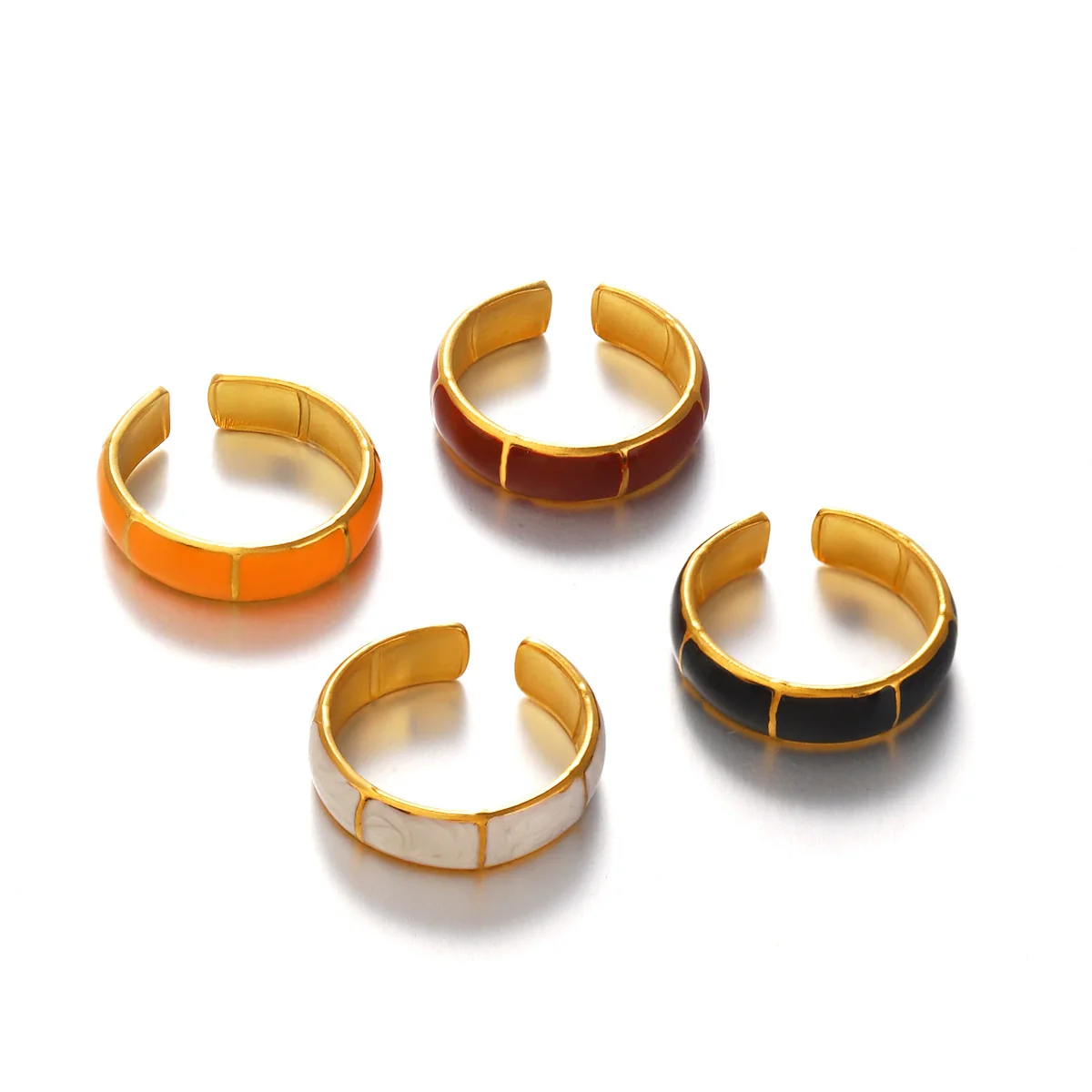 Wholesale Stainless Steel Electroplated Flower Pattern Ring For Women - Image 5