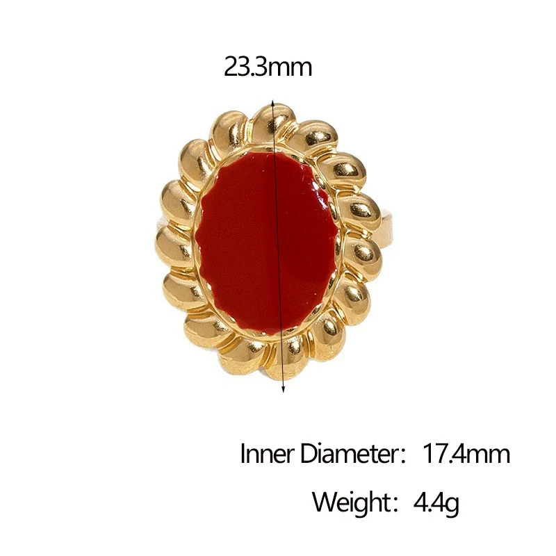 Wholesale Stainless Steel Electroplated Geometric And Floral Pattern Open Ring Women's Jewelry - Image 7